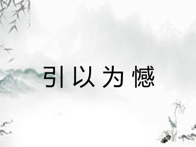 引以为憾