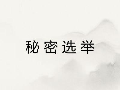 秘密选举 秘密选举