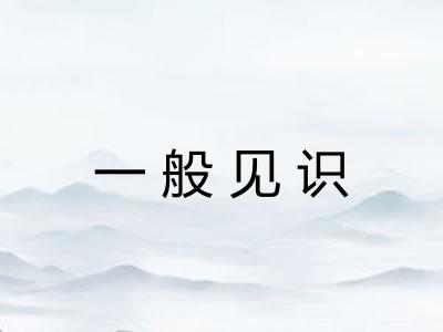 一般见识