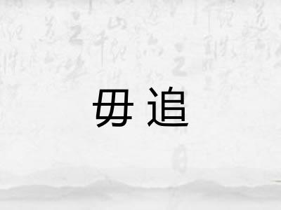 毋追