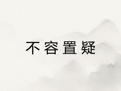 不容置疑