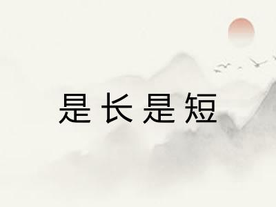 是长是短 是长是短