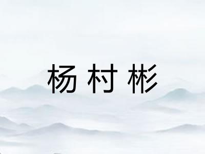 杨村彬
