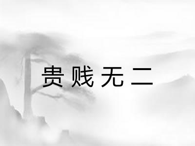 贵贱无二 贵贱无二