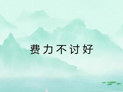 费力不讨好