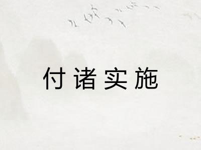 付诸实施 付诸实施