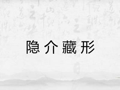 隐介藏形