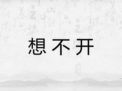 想不开 想不开