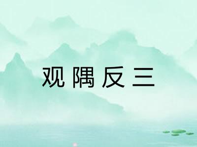观隅反三 观隅反三